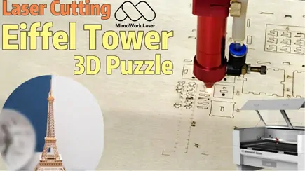 3D Basswood Puzzle Eiffel Tower Model｜ Laser Cutting American Basswood