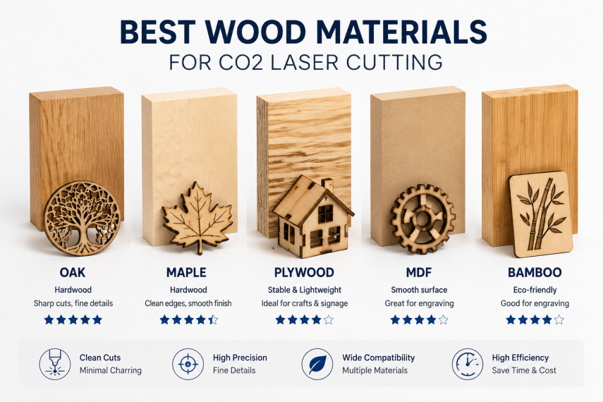 Best wood materials for CO2 laser cutting