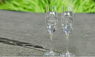 Specialized CO2 laser engraving on glass awards and coated metal plates