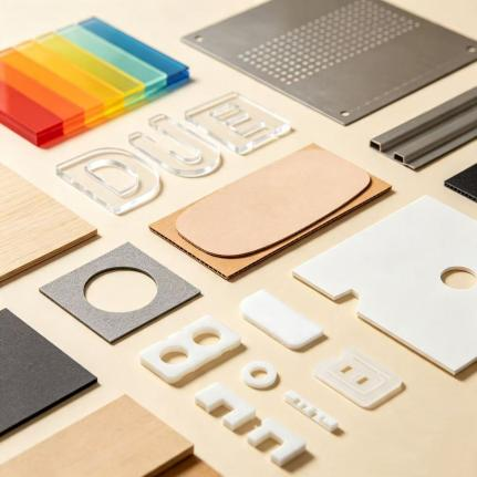 CO2 laser cut clear acrylic letters, colorful sheets, and custom parts