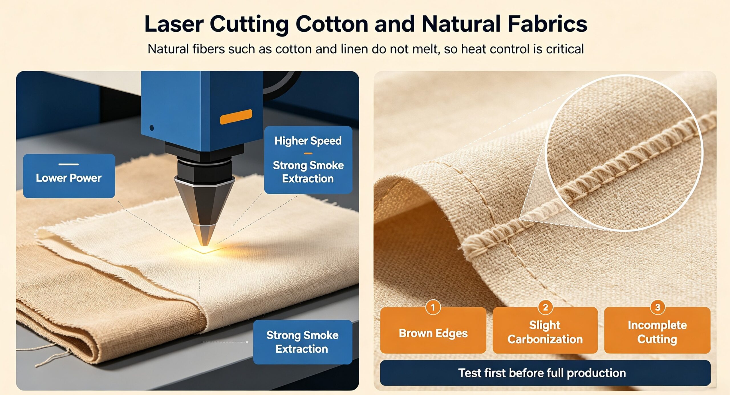 Laser Cutting Cotton and Natural Fabrics